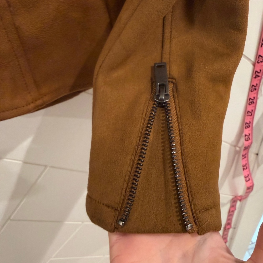 NWOT Costes Basic Suedine Biker Suede Jacket Size: Medium - Picture 10 of 13